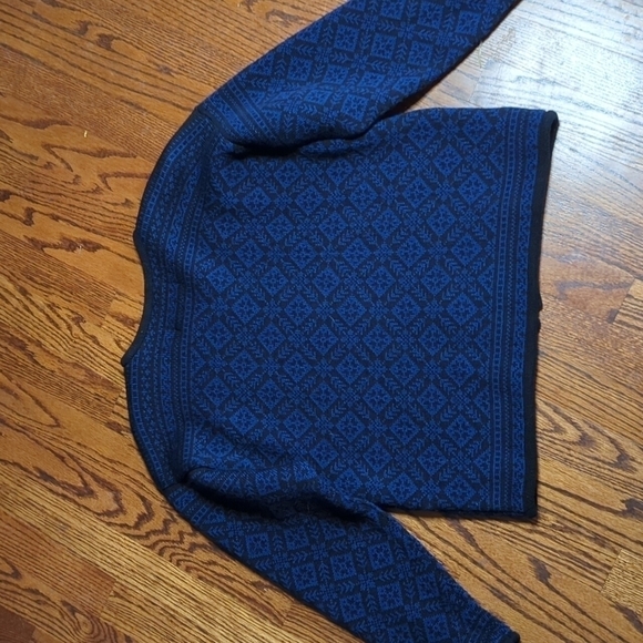 Nordic Wool Cardigan By Kootenay Canadian Rockies Zip Up navy Scandi Girl Sz S - Picture 6 of 10